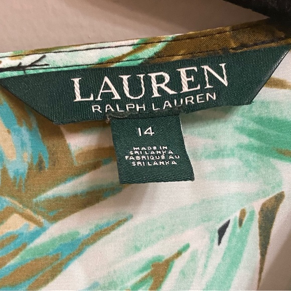 Lauren Ralph Lauren Palm Fronds Tropical Print Jumpsuit, Size 14 - Picture 16 of 16